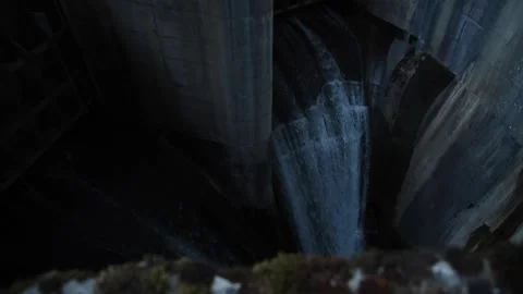Handheld shot of a dam waterfall Stock Footage 147548244