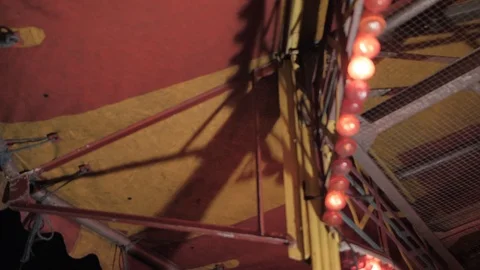Handheld shot of Dodgem Flashing Red Lights at Festival Vídeo Stock 120249072