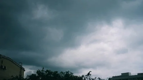 Handheld shot of dramatic cloudy sky before storm Stock Footage 122519281