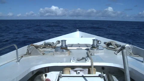 Handheld shot of the front of a boat Stock Footage 310539782