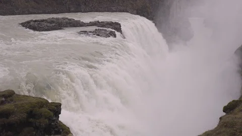 Handheld shot of large waterfall Stock Footage 118654820