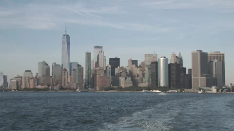 Handheld shot of Lower Manhattan Stock Footage 319449214