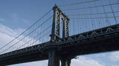 Handheld shot of the Manhattan Bridge Stock Footage 327803548