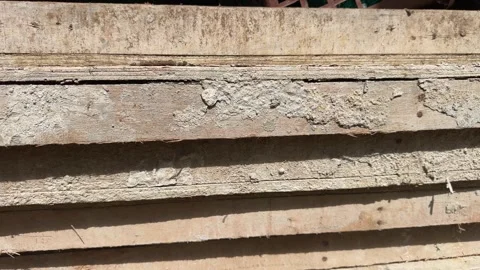 Handheld Shot Mold Stained Cement Wall Stock Footage 328983558