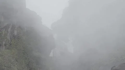 Handheld shot at the mouth of Angel Falls, tallest waterfall in world, Venezuela Stock-Footage 248708341