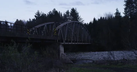 Handheld shot of old bridge Stock Footage 147633884