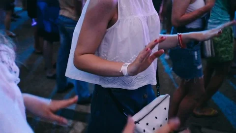 Handheld shot of people dancing in event Stock Footage 122520018