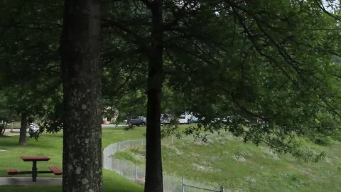 Handheld Shot Slow Pan Across Blue Ridge Mountains In Maryland Stock-Footage 106674476