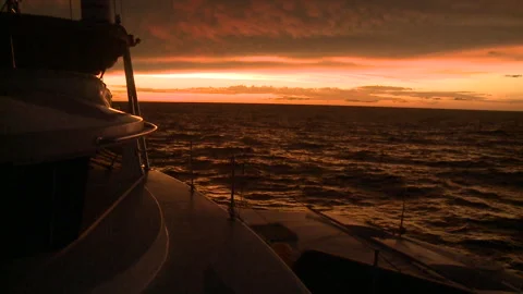 Handheld shot of the sunset over the ocean Stock Footage 310540144