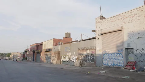 Handheld shot of a warehouse in Brooklyn Stock-Footage 280016276
