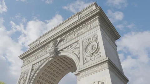 Handheld shot of The Washington Square Arch Stock Footage 275595666