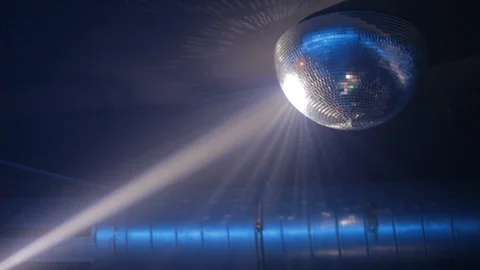 Handheld shot of young lady dances next to bar at nightclub Stock Footage 114848115