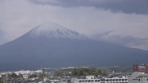 Handheld Sony S cinetone Mount Fuji from Fujinomiya City Vídeo Stock 242422055
