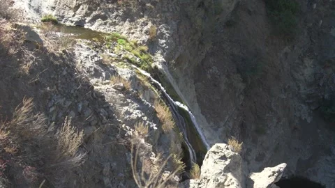 Handheld Static Shot of the Top of Paradise Falls Waterfall Stock Footage 217514685