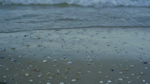 Handheld Still Close-Up of Waves on Sea Shore Stock Footage 315755852