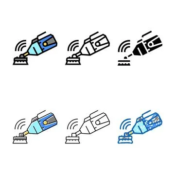 Handheld suction cleaner pool color icon concepts vector イラスト素材