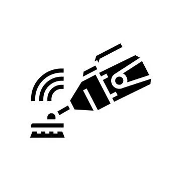 Handheld suction cleaner pool glyph icon vector illustration Illustrazione stock