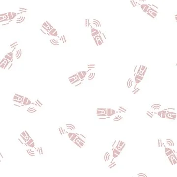 Handheld suction cleaner pool glyph seamless pattern Stock Illustration