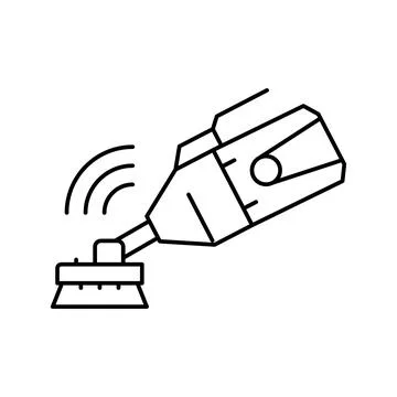 Handheld suction cleaner pool line icon vector illustration Stock Illustration