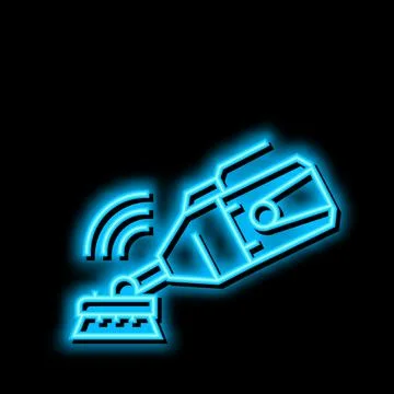 Handheld suction cleaner pool neon glow icon illustration Stock Illustration
