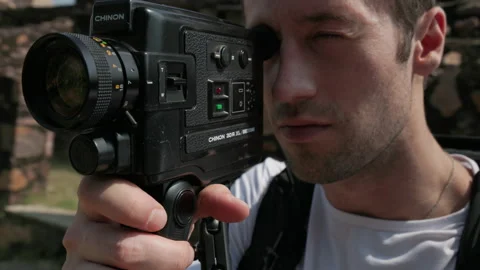 Handheld Super 8 Camera Rig POV, Ranthambore Fort Heritage, Vintage Film 스톡 동영상 330255344