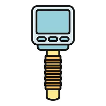 Handheld thermal camera providing temperature measurement Stock Illustration