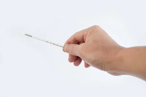 Handheld thermometer, heating concept material Stock Photos