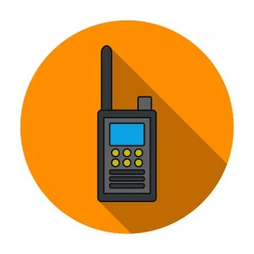 Handheld transceiver icon in flat style isolated on white background. Museum Stock Illustration