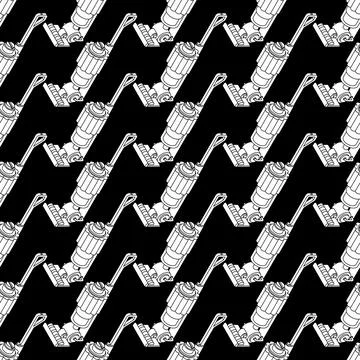 Handheld Vacuum Cleaner pattern seamless. House cleaning machine background 스톡 일러스트
