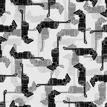 Handheld Vacuum Cleaner pattern seamless. House cleaning machine background Stock Illustration