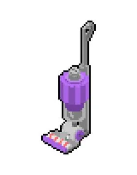 Handheld Vacuum Cleaner pixel art. 8bit  House cleaning machine 库存插图