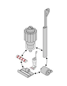 Handheld Vacuum Cleaner scheme spare parts. House cleaning machine Stock Illustration
