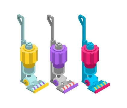 Handheld Vacuum Cleaner set. House cleaning machine Stock Illustration
