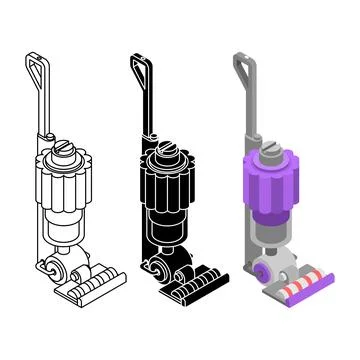 Handheld Vacuum Cleaner set. House cleaning machine Stock Illustration