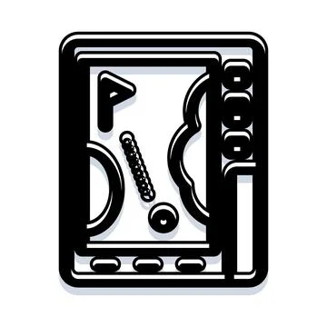 Handheld vertical pinball game doodle sketch illustration Illustrazione stock