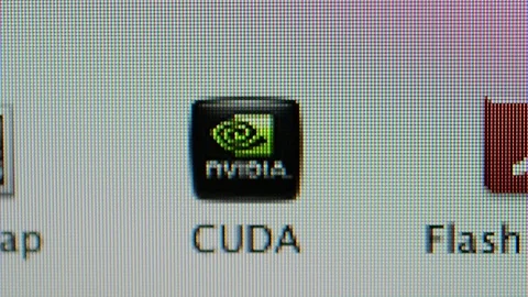 Handheld video of Software Update, Cuda, Flash, sharing icons on iMac Stock Footage 99138314