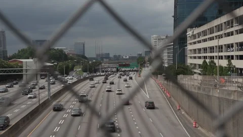 Handheld view Interstate 75 in Atlanta, Georgia Stock Footage 241697954
