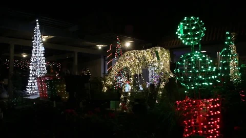 Handheld viewing of Christmas decorations Stock Footage 83247570