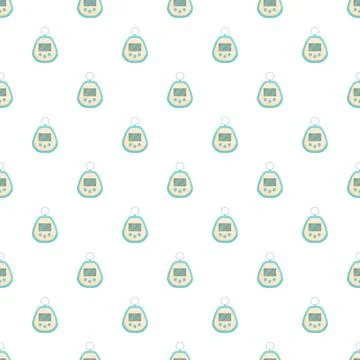 Handheld virtual pet digital game toy pattern Stock Illustration
