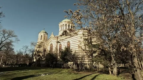 Handheld Winter Video of St Nicholas Church Sofia Side and Rear View, 2026 Stock Footage 325630230