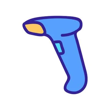 Handheld wireless scanner icon vector outline illustration Stock-Illustration