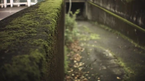 Handhold vertical move up view of a underground garage parking lot made by concr Stock Footage 236289396