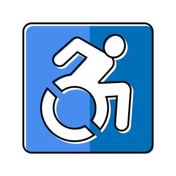 Handicap accessible color icon vector illustration 스톡 일러스트