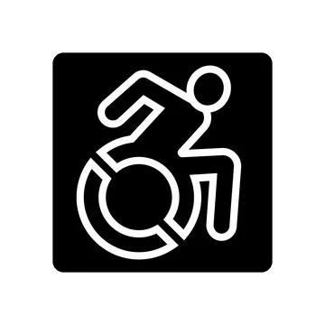 Handicap accessible glyph icon vector illustration Illustrazione stock