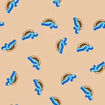 Handicap accessible information isometric icon seamless pattern Stock Illustration