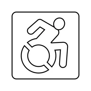 Handicap accessible line icon vector illustration 스톡 일러스트