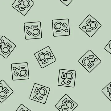 Handicap accessible line seamless pattern Illustrazione stock
