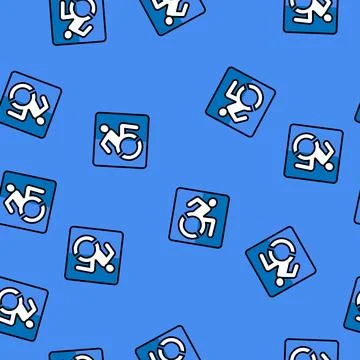 Handicap accessible vector seamless pattern 스톡 일러스트