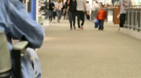 Handicap Scooter Mall Stock Footage 647232