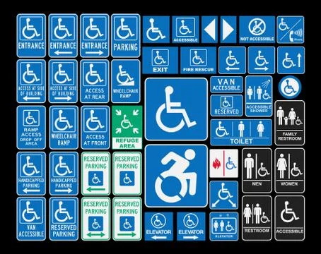 Handicap signs Stock Illustration